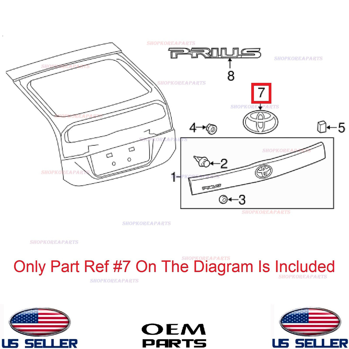 GENUINE Trunk Lid Emblem Logo ⭐OEM⭐ Prius 2010-2017 Highlander 2011-2013