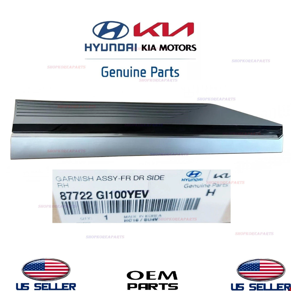 GENUINE Front RIGHT Passenger Door Lower Molding GRAY 2022-2024 Ioniq 5 LIMITED