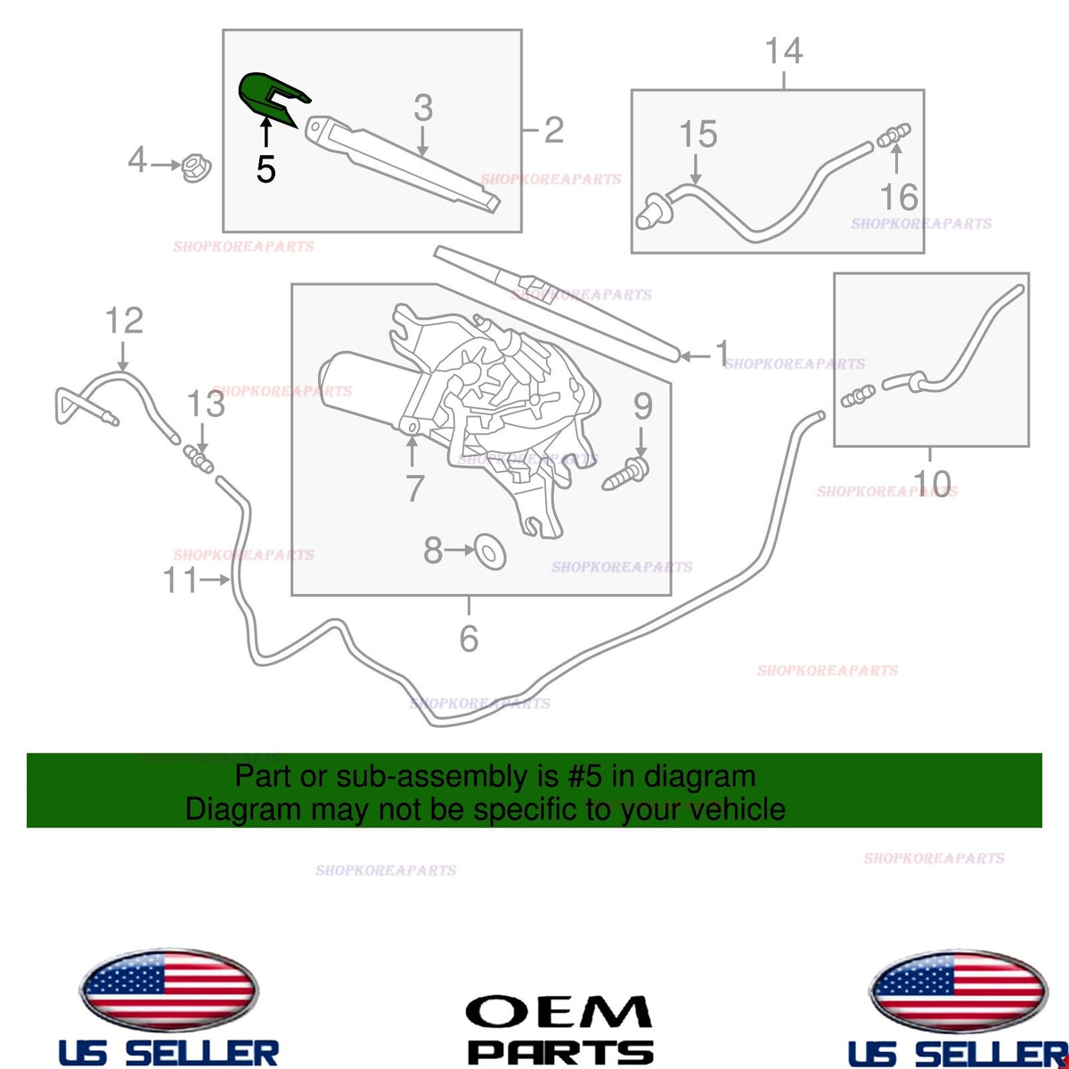 GENUINE REAR Wiper Arm Cap ⭐ Kia Soul Hyundai Accent Kona N *See Compatibility