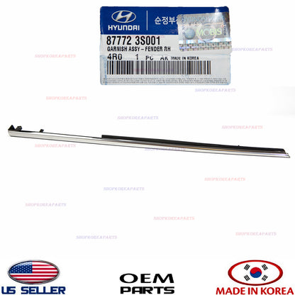GENUINE Chrome Molding Garnish Right Passenger Side Fender Trim OEM SONATA 11-14