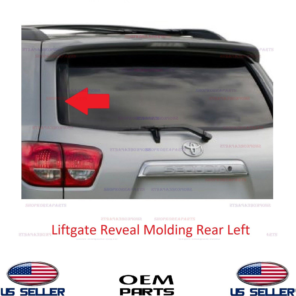 GENUINE Back Door Outer Moulding LEFT Driver Side OEM Toyota Sequoia 2008-2022