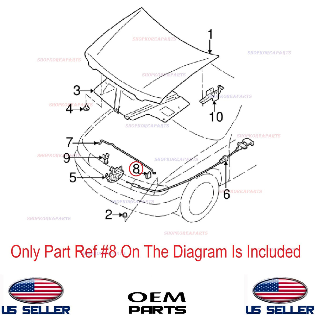 GENUINE OEM Grommet Support Rod 2002-2006 Nissan Altima 65773-8J02A