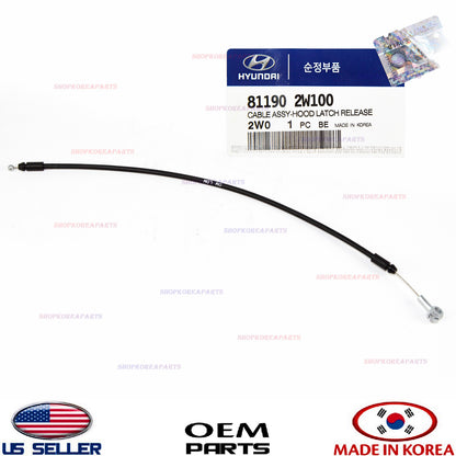 OEM Hood Latch Release Cable Short GENUINE HYUNDAI SANTA FE 2013-2018 811902W100