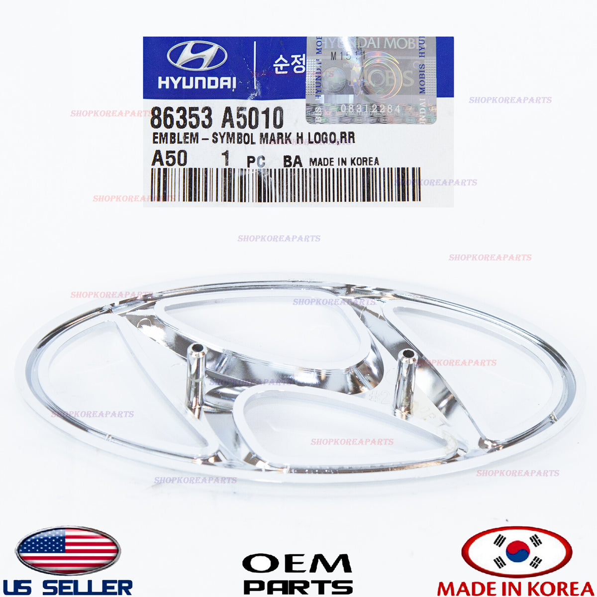 GENUINE OEM Front Grille Emblem Logo H  2013-2015 Hyundai Elantra GT Hatchback