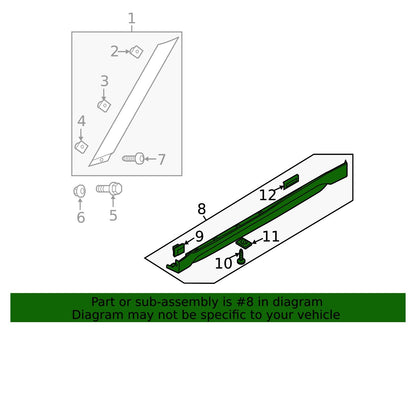 GENUINE OEM LEFT Driver Side Rocker Molding 2012-2017 Veloster 877512V500DS