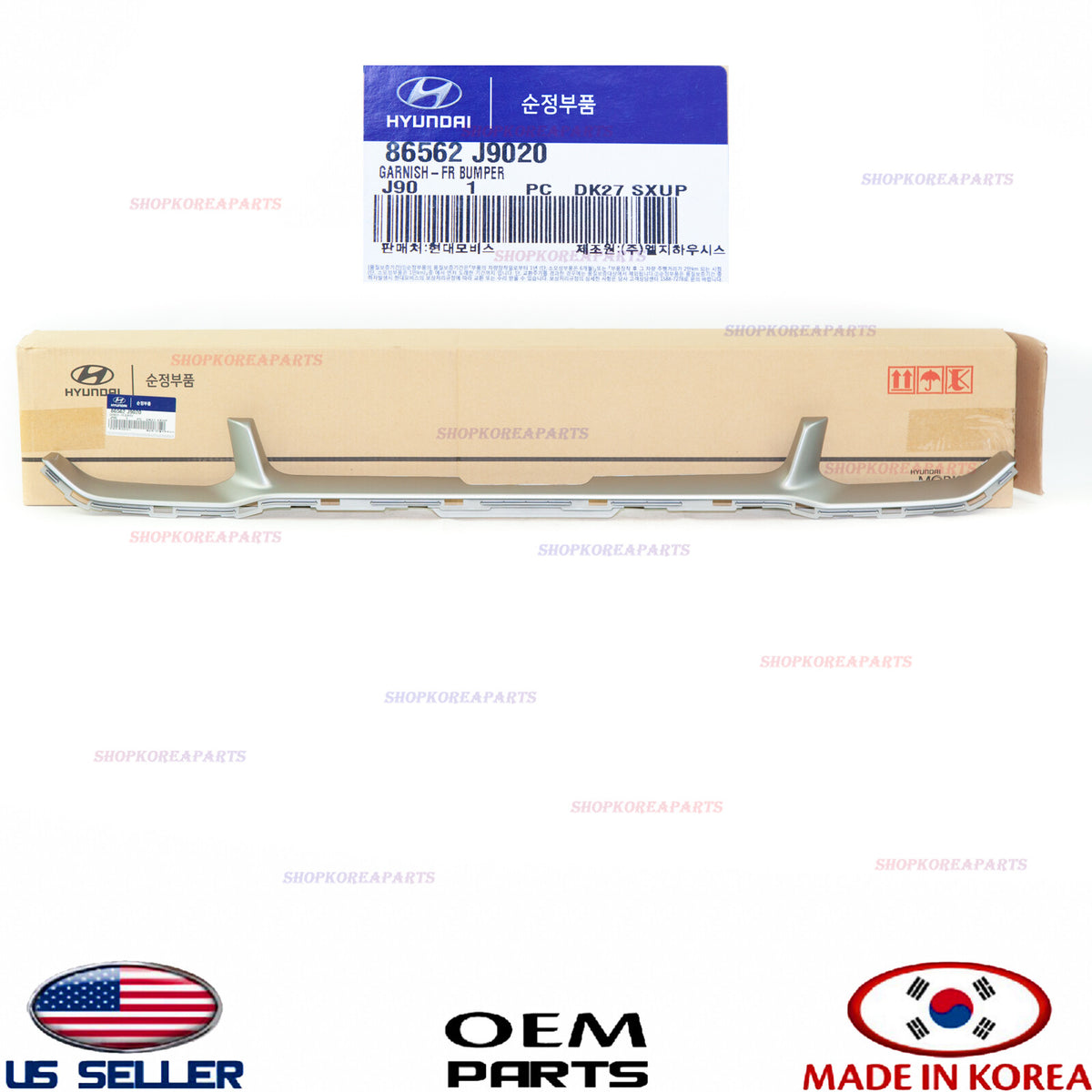 GENUINE Front Bumper Molding Trim Center Lower ⭐OEM⭐ HYUNDAI KONA 2018-2021