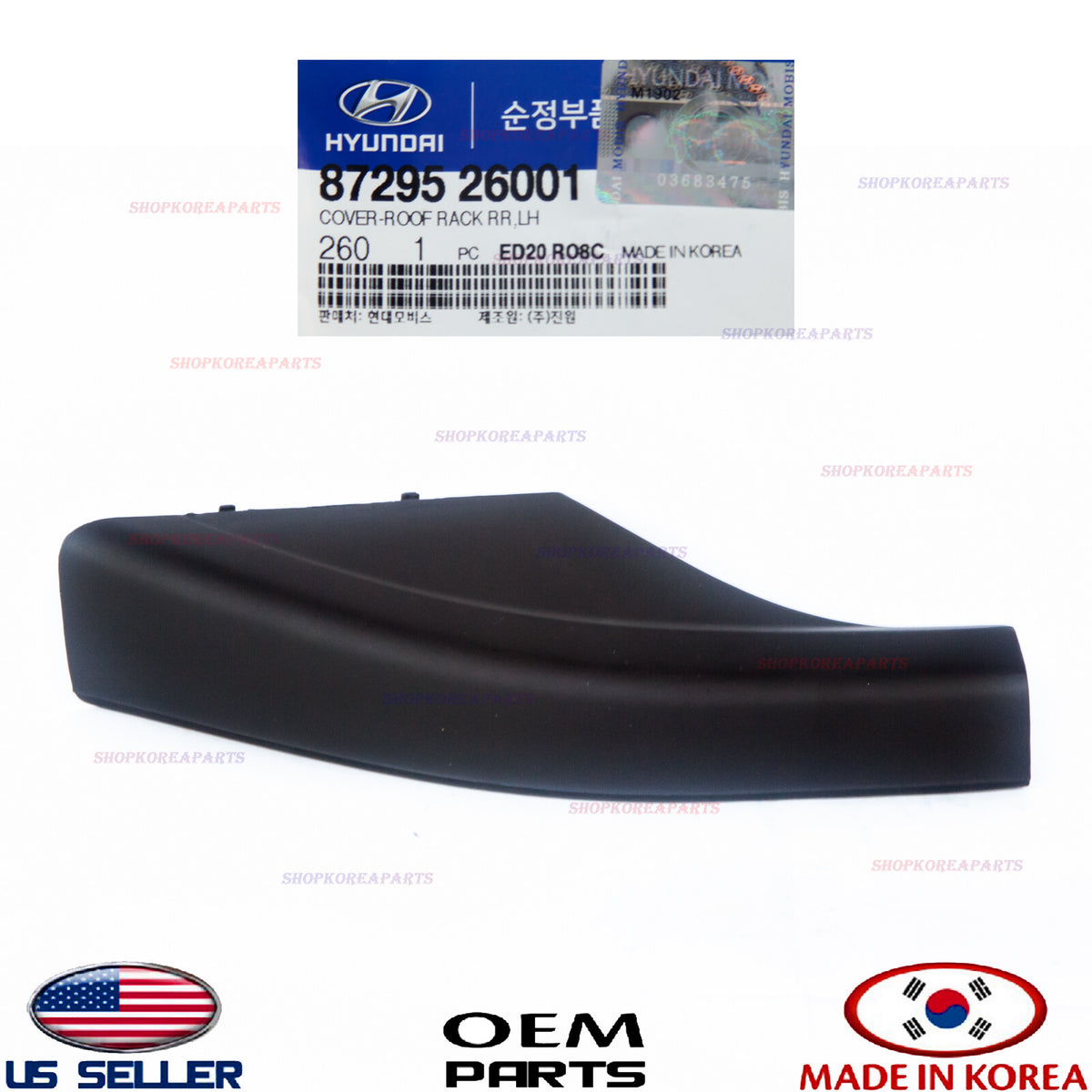 GENUINE Cover Cap Roof Rack Left Driver Side Rear Hyundai Santa Fe 2001-2006