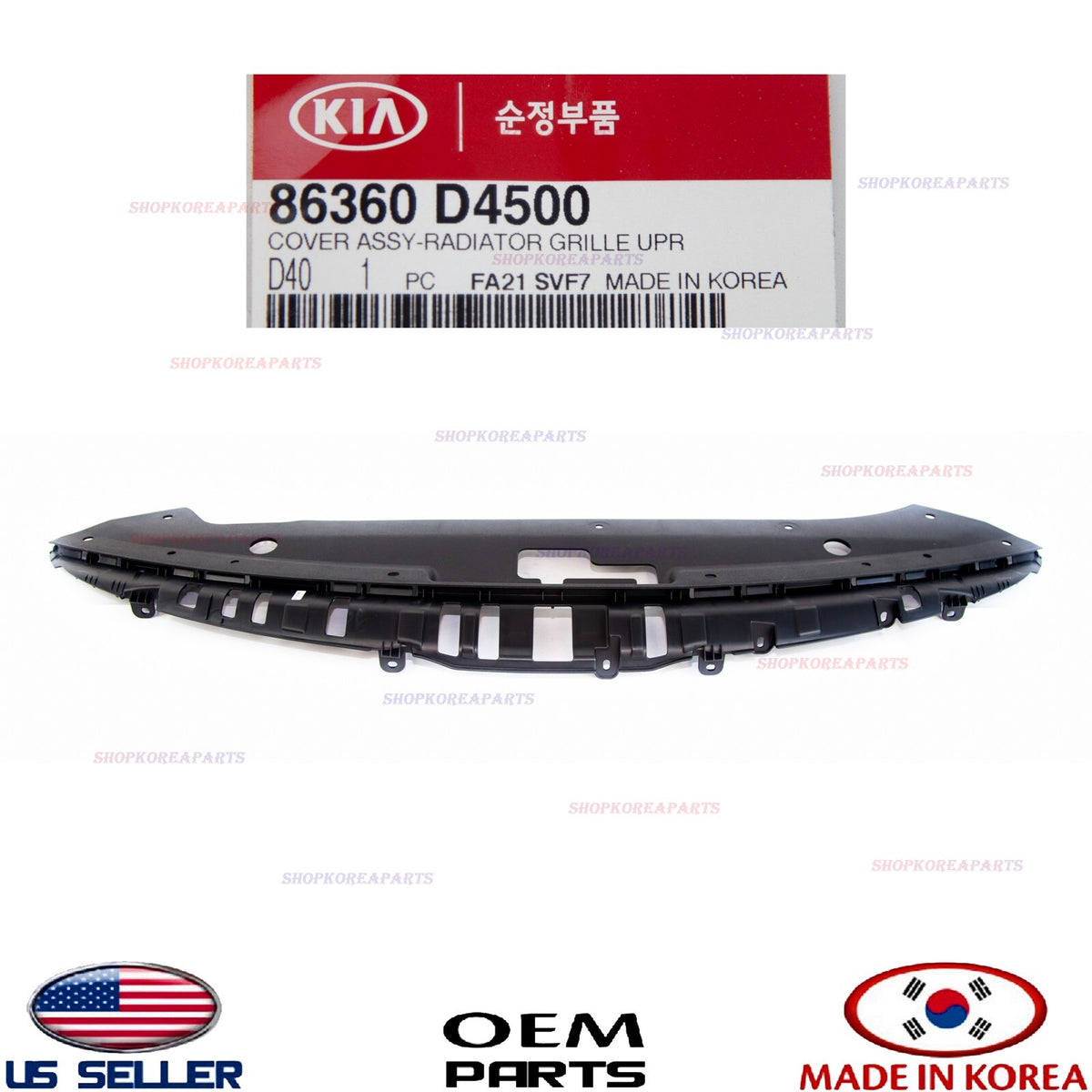 GENUINE Upper Grille Closing Plate Sight Shield OEM Latch Cover KIA OPTIMA 19-20