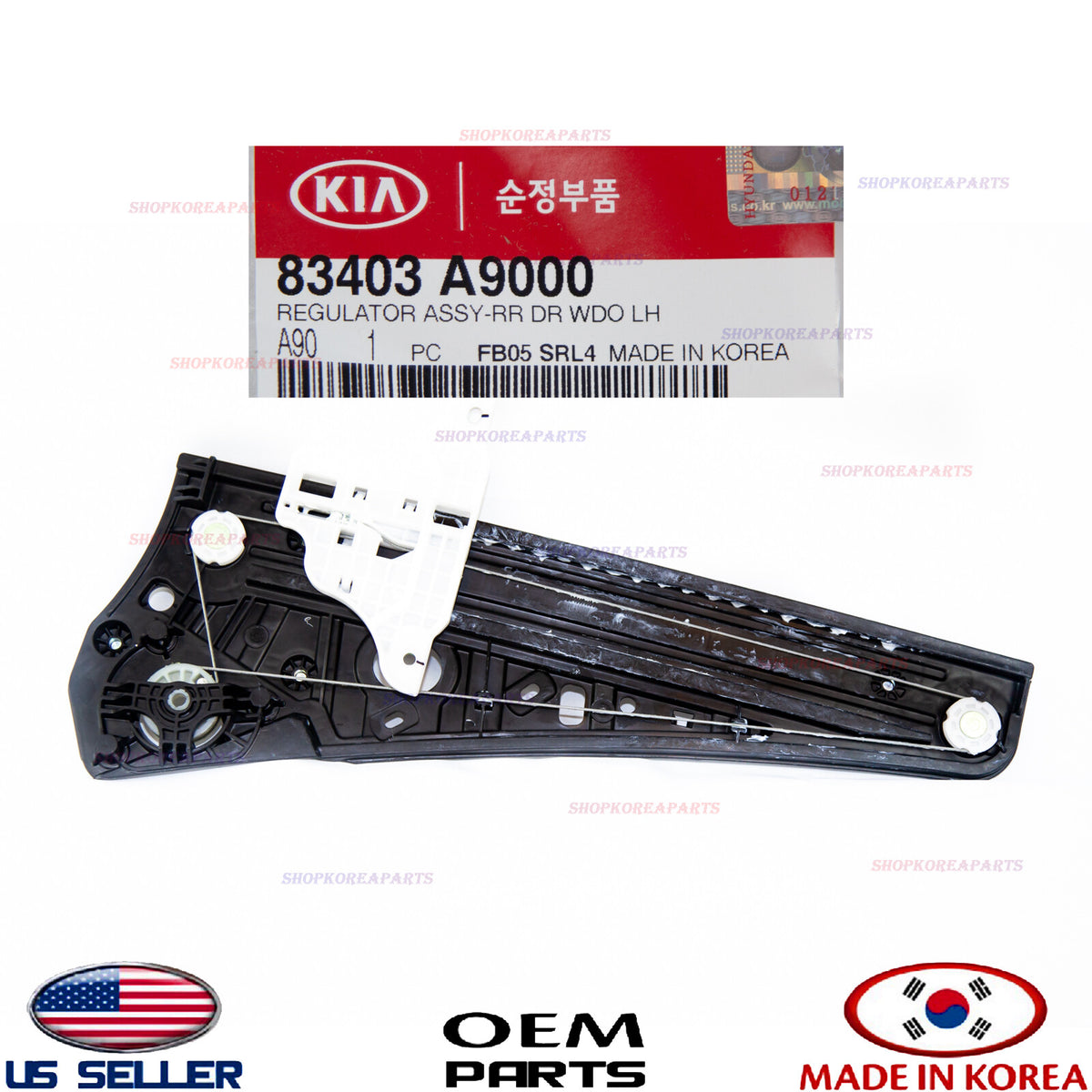 GENUINE OEM Rear Left Driver Side Window Regulator 2015–2021 Kia Sedona