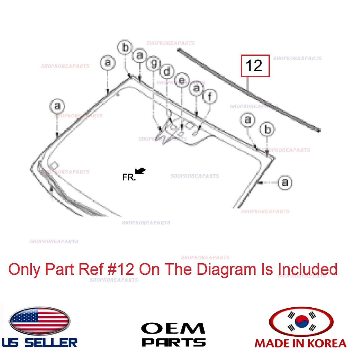 GENUINE Front Windshield Glass Upper Molding ⭐OEM⭐ Hyundai 86130-3Z010