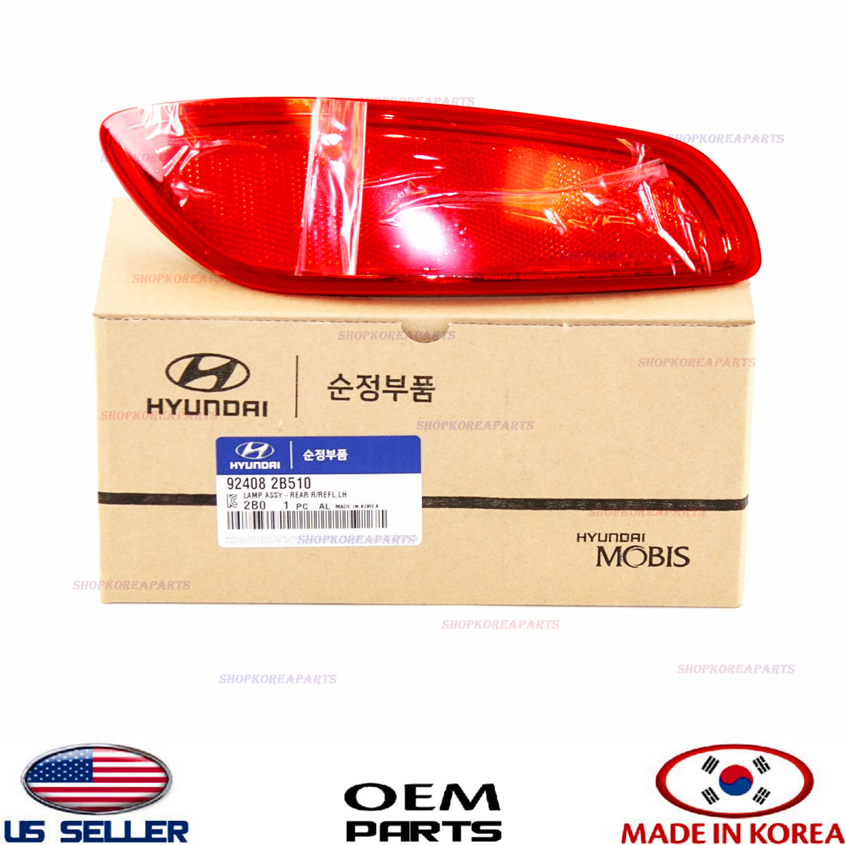 GENUINE Rear Bumper Reflector LEFT Driver Side OEM Hyundai Santa FE 2010-2012