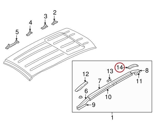 GENUINE Cover Cap Roof Rack Left Driver Side Rear Hyundai Santa Fe 2001-2006