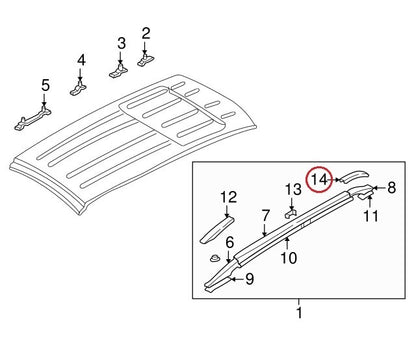 GENUINE Cover Cap Roof Rack Left Driver Side Rear Hyundai Santa Fe 2001-2006
