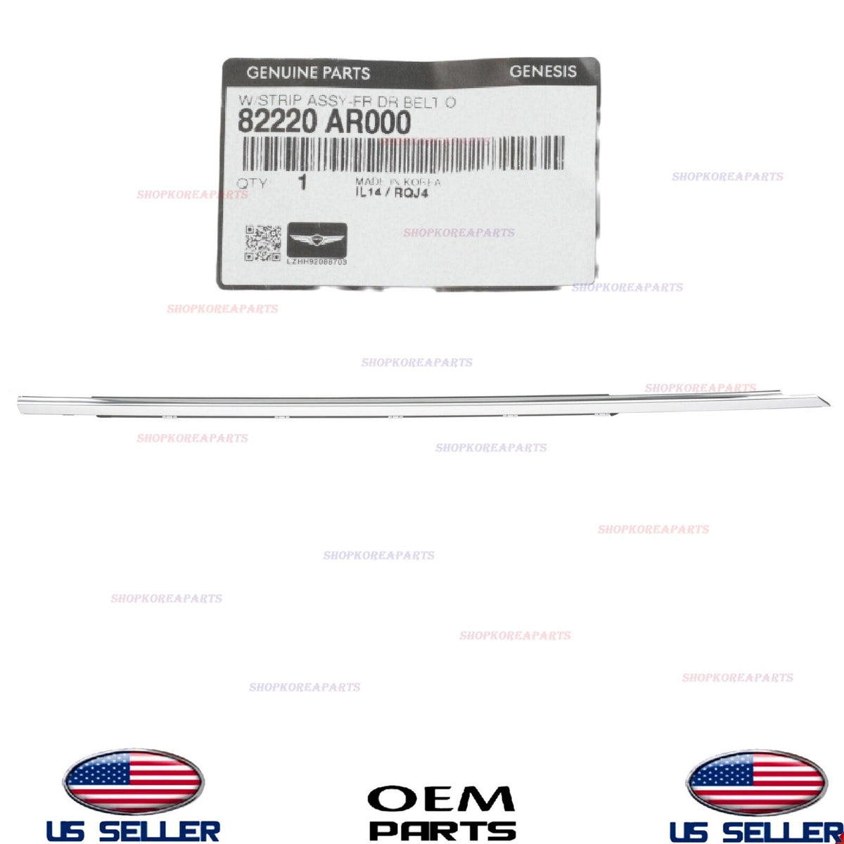 GENUINE Outside Weatherstrip Front Door RIGHT Passenger 2022-2026 Genesis GV70