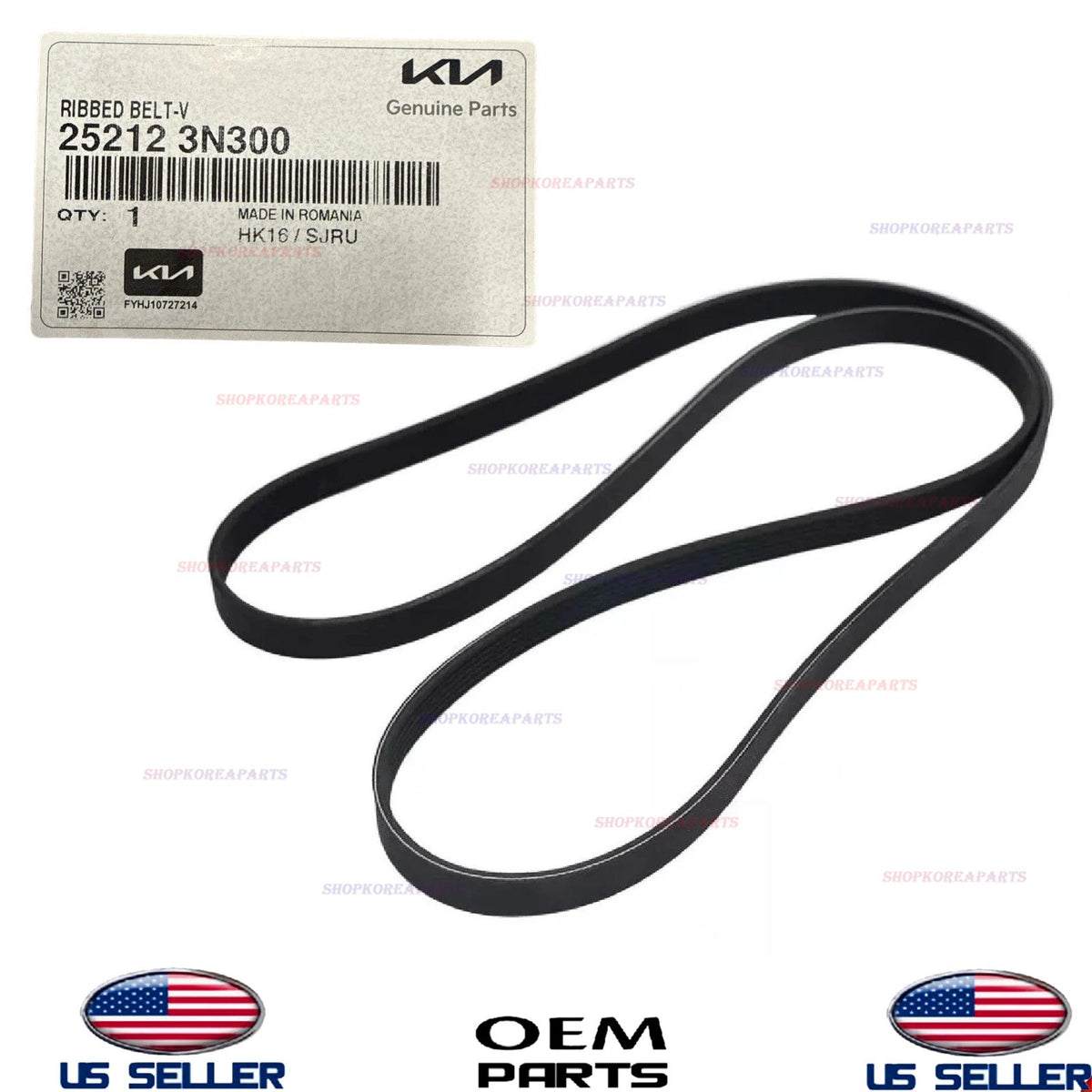 GENUINE Serpentine Drive BELT V-Ribbed 2022-2026 Kia Carnival 3.5L 25212-3N300