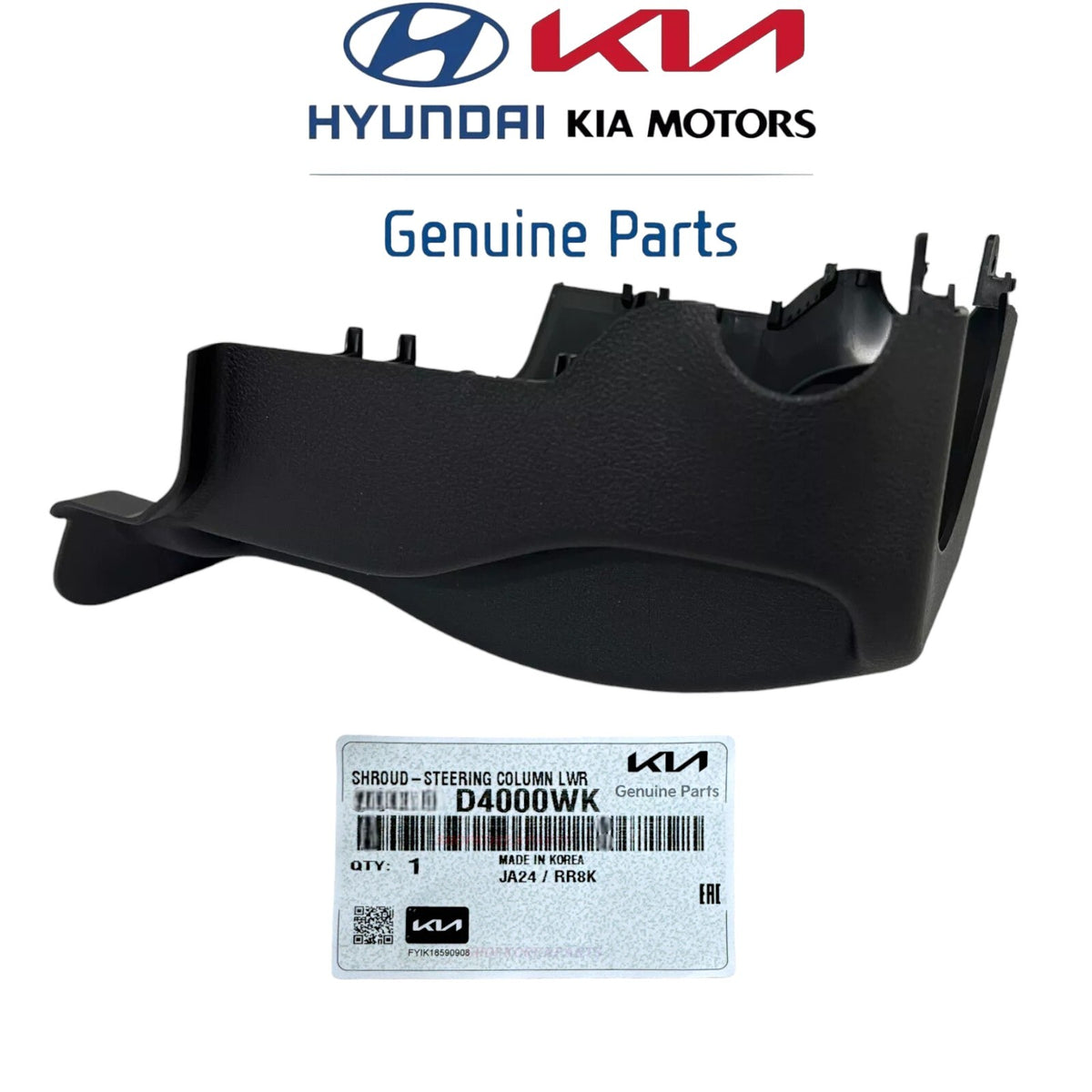GENUINE OEM Lower Steering Column Cover Black 2016-20 Kia Optima with Key Start