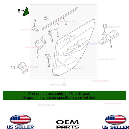 GENUINE Rear RIGHT Passenger Door Interior Corner Cover 2008-14 Subaru Impreza