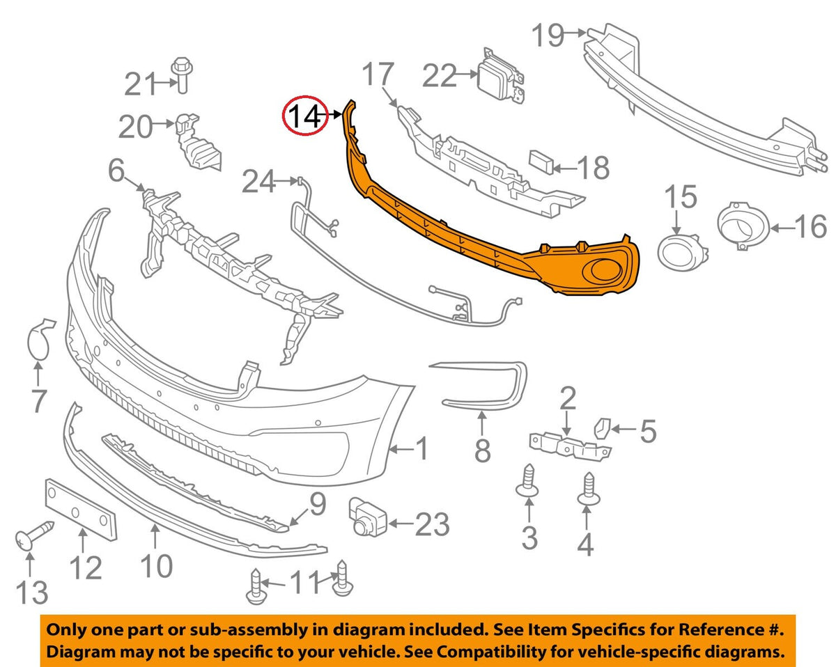 LOWER GRILLE FRONT BUMPER GENUINE! KIA SEDONA SLX 2015-2018 86561A9500