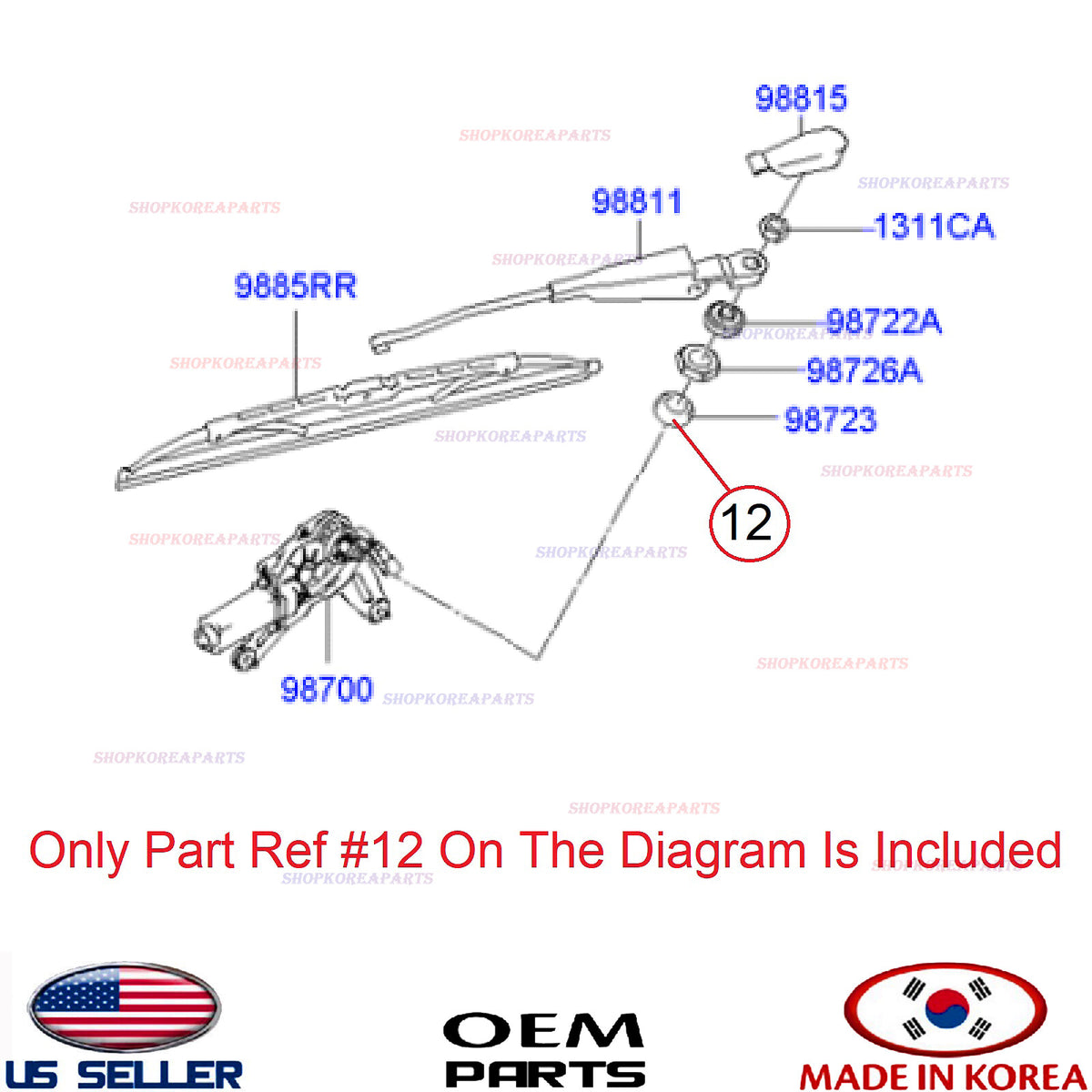 GENUINE Rear Wiper Sealing Gasket ⭐OEM⭐ Hyundai Getz 98723-1C000