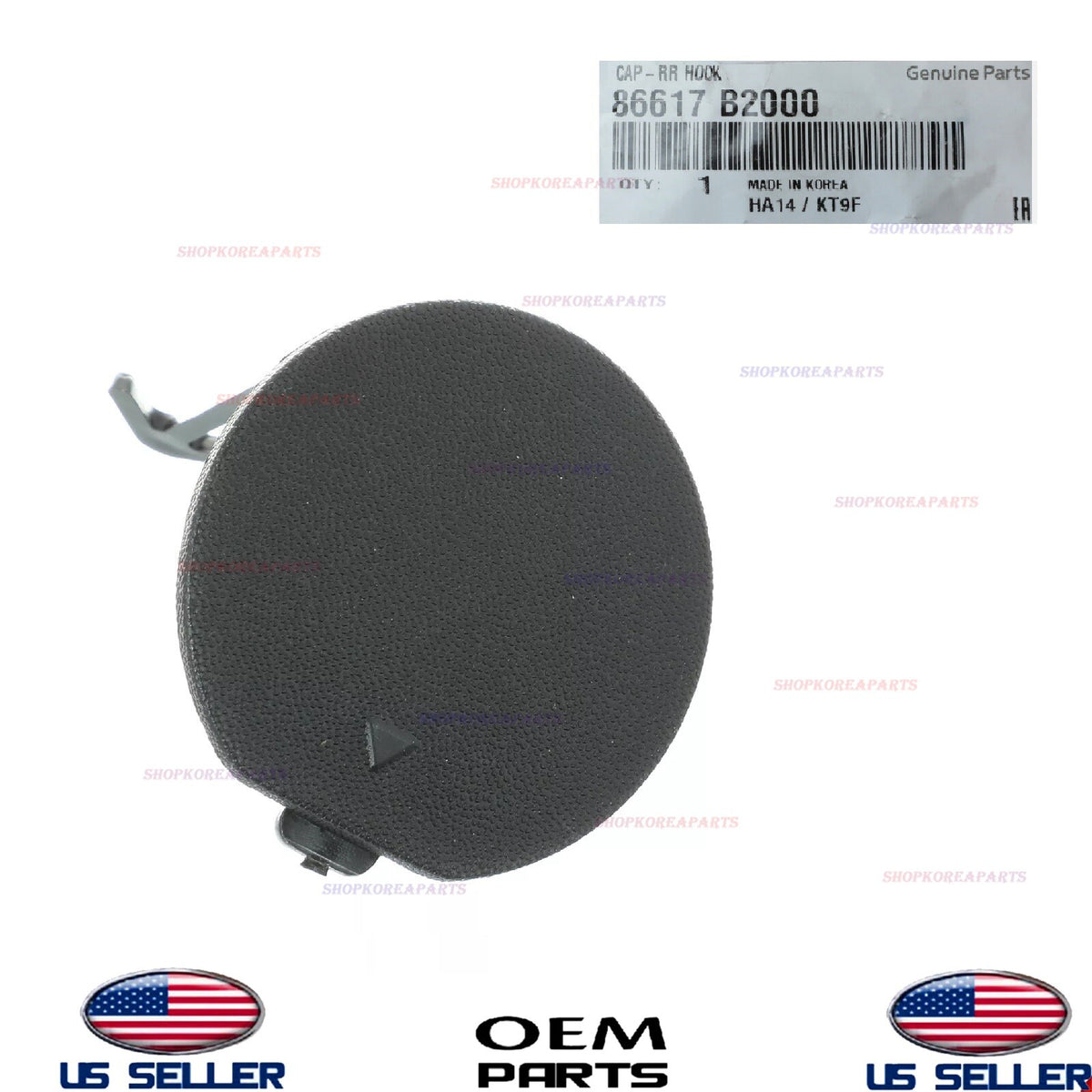 GENUINE OEM Rear Bumper Tow Eye Hook Cap 2014-2016 Kia Soul 86617-B2000