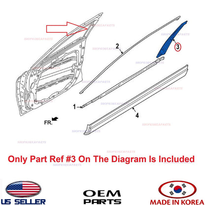 GENUINE Front Door Molding Outside Vertical LEFT ⭐OEM⭐ Hyundai 82250-3Z000