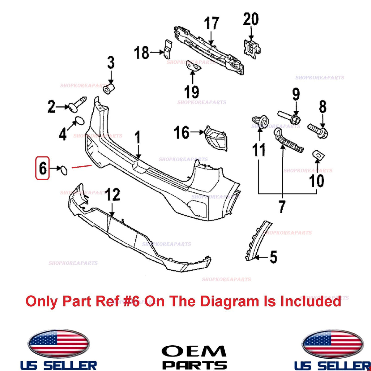 GENUINE OEM Rear Bumper Tow Hook Cover 2020-2022 Kia Niro 86617-G5500