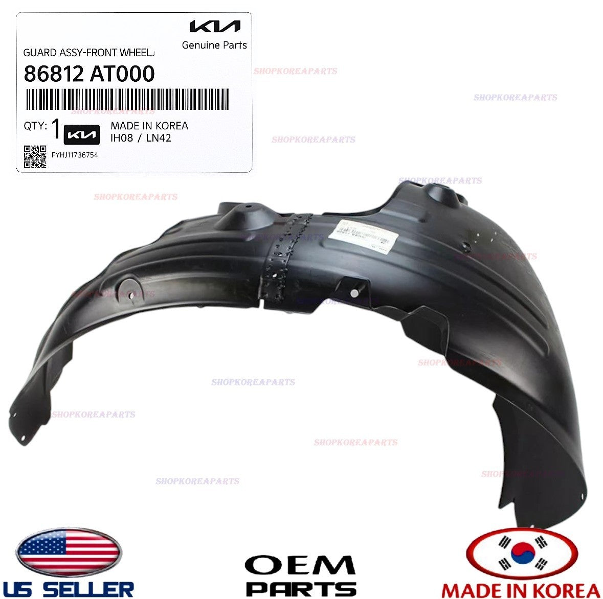 GENUINE Fender Liner Front RIGHT Passenger ⭐OEM⭐ Kia Niro 2023-2025 86812AT000
