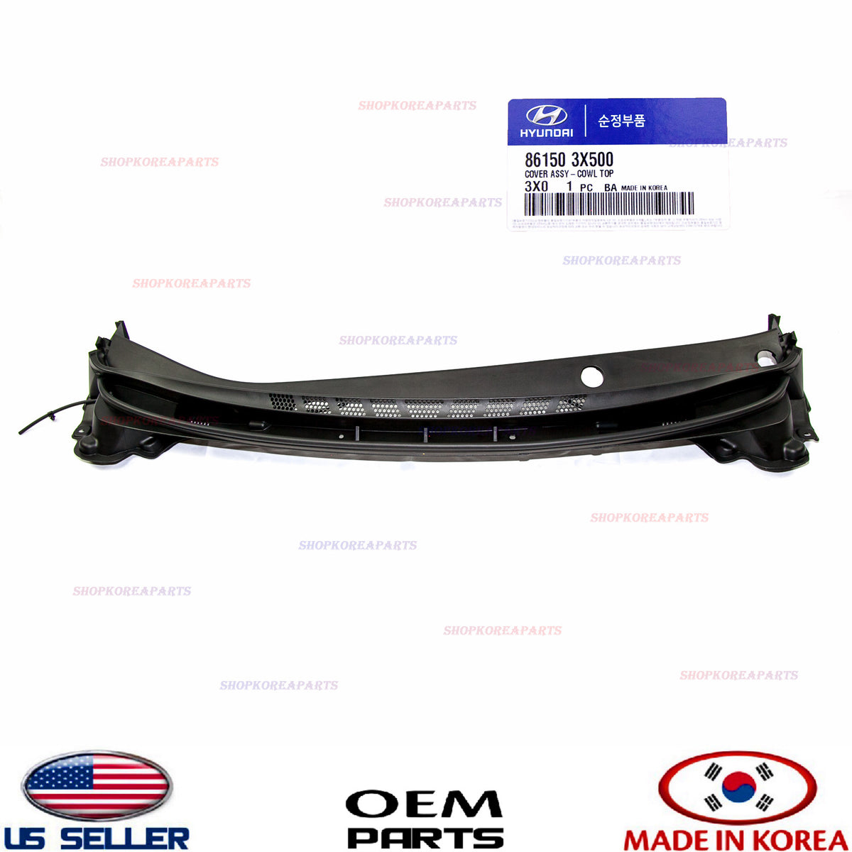 GENUINE Cowl Top Panel Vent Windshield Wiper Motor Cover OEM Elantra 2014-2016