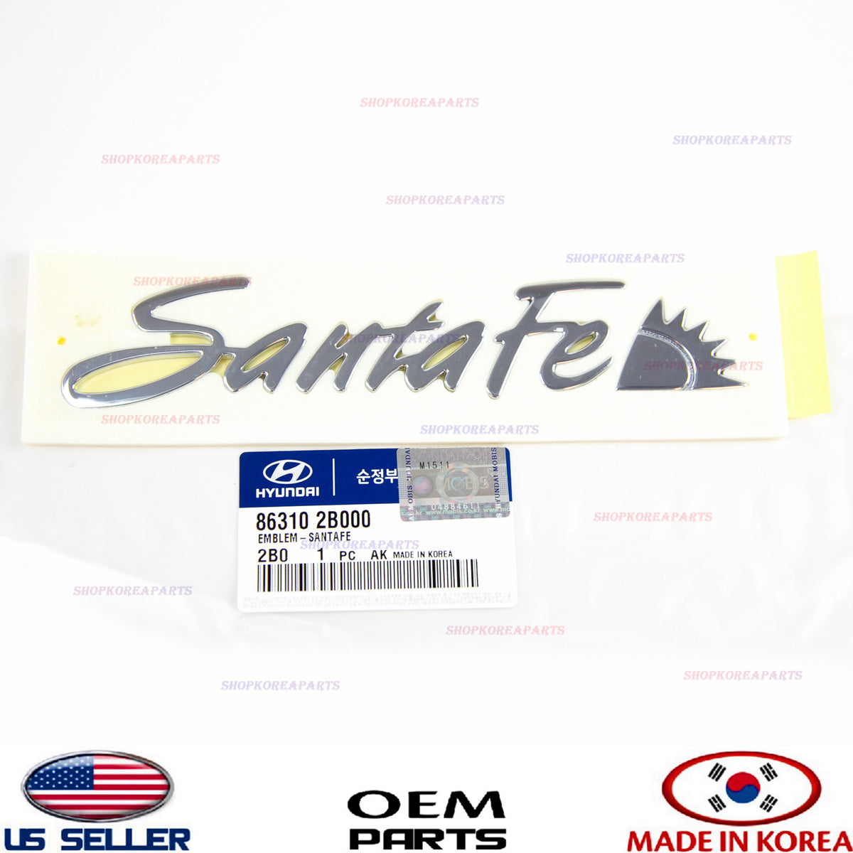 GENUINE OEM Rear Liftgate Nameplate Emblem 2007–2012 Hyundai Santa Fe 863102B000