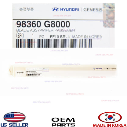 GENUINE Windshield Wiper Blade RIGHT Passenger Side OEM Ioniq G70 2019-2025