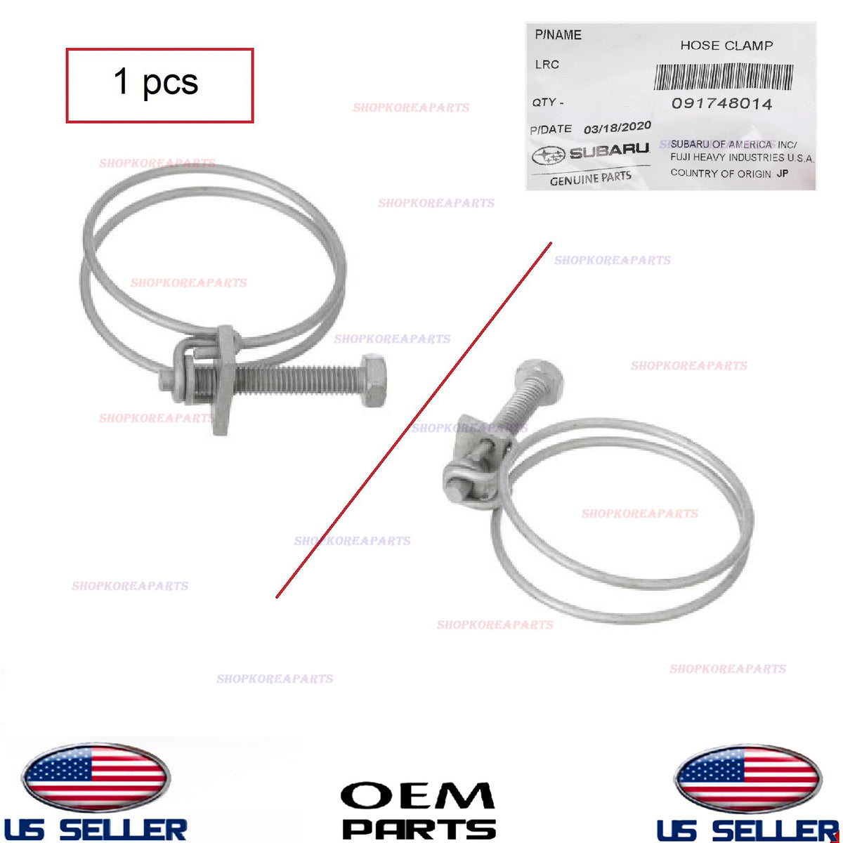 GENUINE OEM Radiator Hose Clamp 1pcs *See Compatibility 2002-2006 091748014