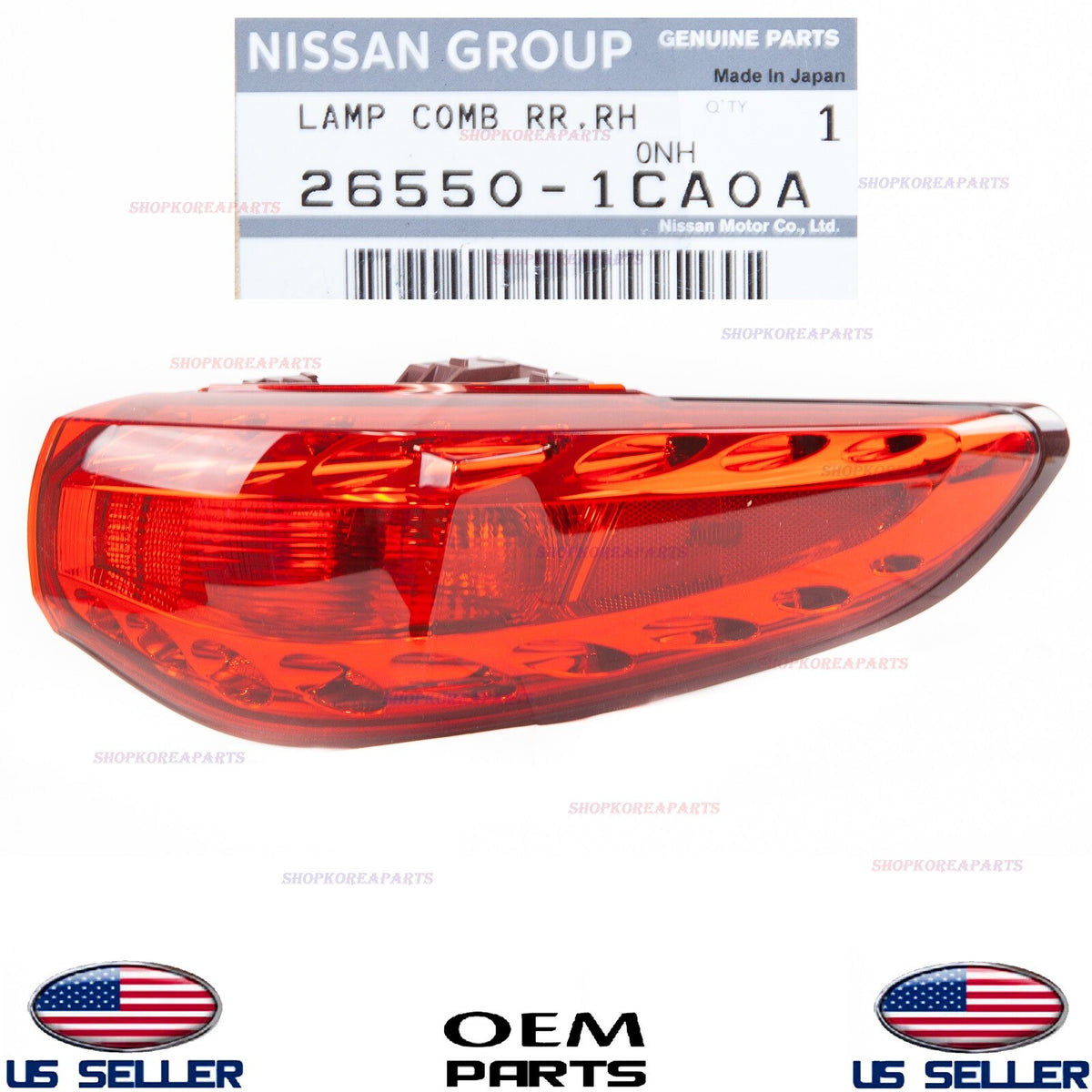 GENUINE Outer Tail Lamp Right Passenger Side OEM FX35 FX37 FX50 QX70 2009-2017