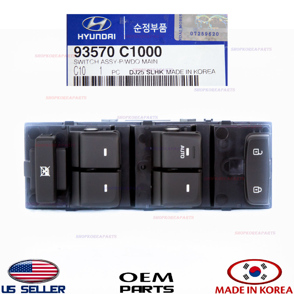 GENUINE Power Window Main Switch Driver Door Left OEM Hyundai Sonata 2015-2019