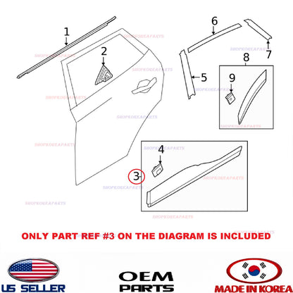 GENUINE Rear Door Molding Garnish RIGHT Passenger Side ⭐OEM⭐ KONA 2018-2023