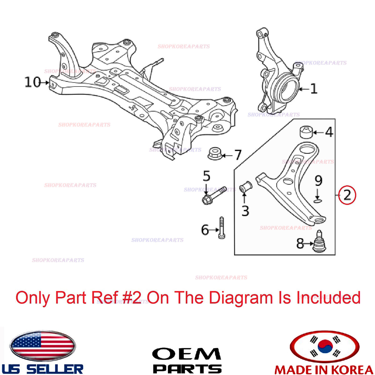 GENUINE OEM Front Lower Control Arm Left Driver Side 2020–2025 Hyundai Venue