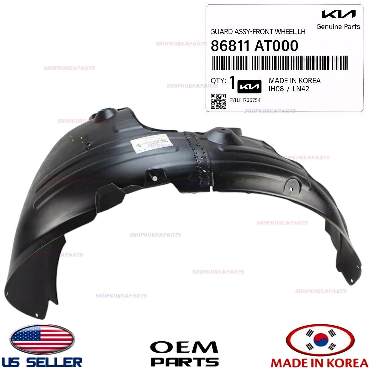 GENUINE Fender Liner Front LEFT Driver Side ⭐OEM⭐ Kia Niro 2023-2025 86811AT000