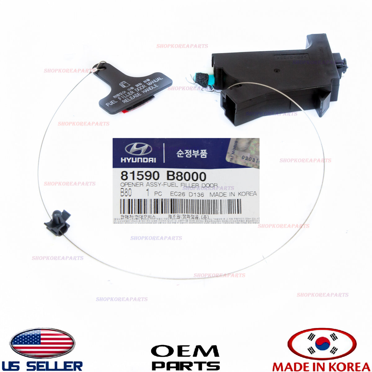 FUEL DOOR OPENER LOCK Release Actuator OEM HYUNDAI SANTA FE 2013-2018 81590B8000