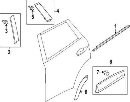 GENUINE Rear Door Molding LEFT Driver Side 2023-2025 Mazda CX-50 VA40-51-RF0