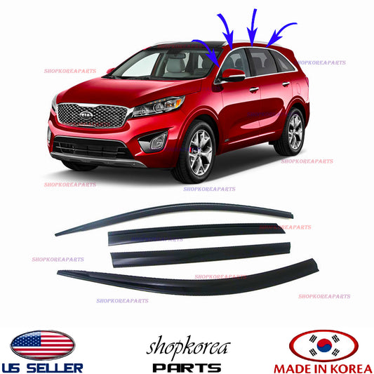 SMOKED DOOR VISOR WINDOW SUN WIND VENT DEFLECTOR 4 PC fits KIA SORENTO 2016-2020
