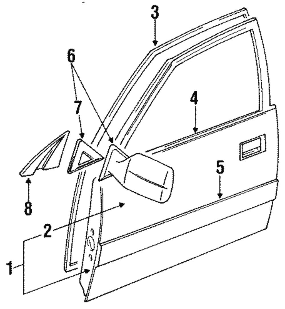 OEM Front RIGHT Passenger Side Door Belt Molding 91-97 Land Cruiser 96-97 LX450