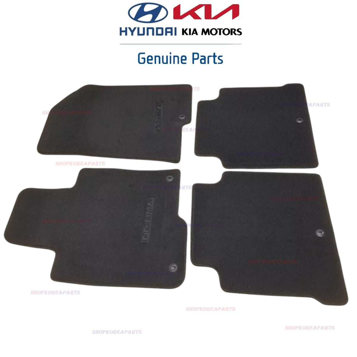 FITS: 16 - 20 KIA OPTIMA FLOOR MAT SET 4PC W/BLACK OPTIMA LOGO OEM NEW