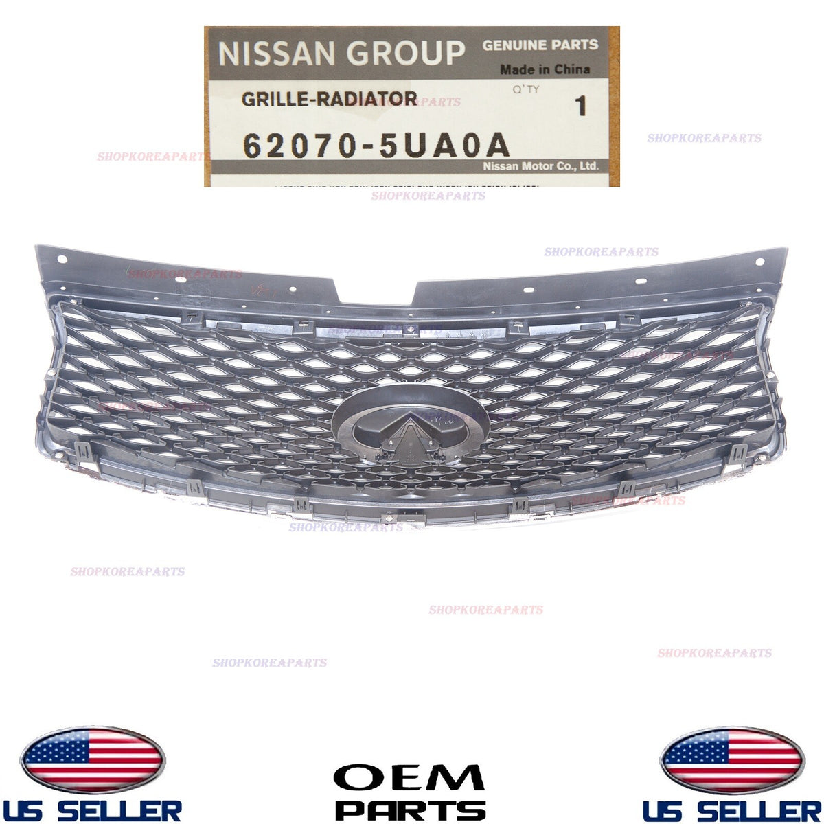 GENUINE Front Bumper Upper Grille Chrome OEM⭐ INFINITI QX50 2016-2017 620705UA0A