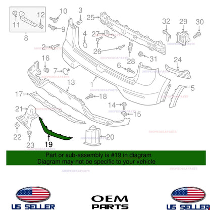 GENUINE OEM Rear Bumper Lower Molding LEFT Driver Side 2017-2019 Kia Niro