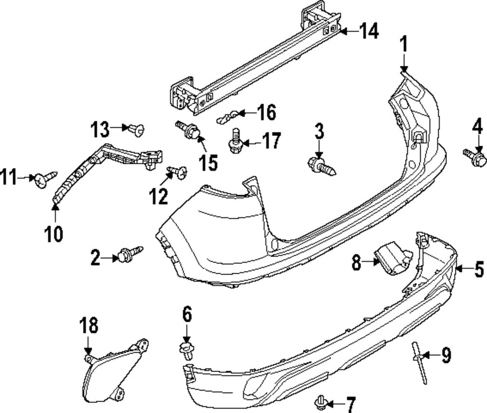 GENUINE Rear Bumper Bracket LEFT Driver Side 2022-2025 Mitsubishi Eclipse Cross