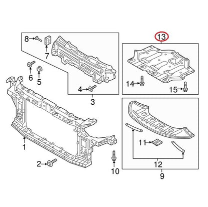 GENUINE Engine Rear Lower Panel Under Cover ⭐OEM⭐ Sonata Hybrid 2016-2017