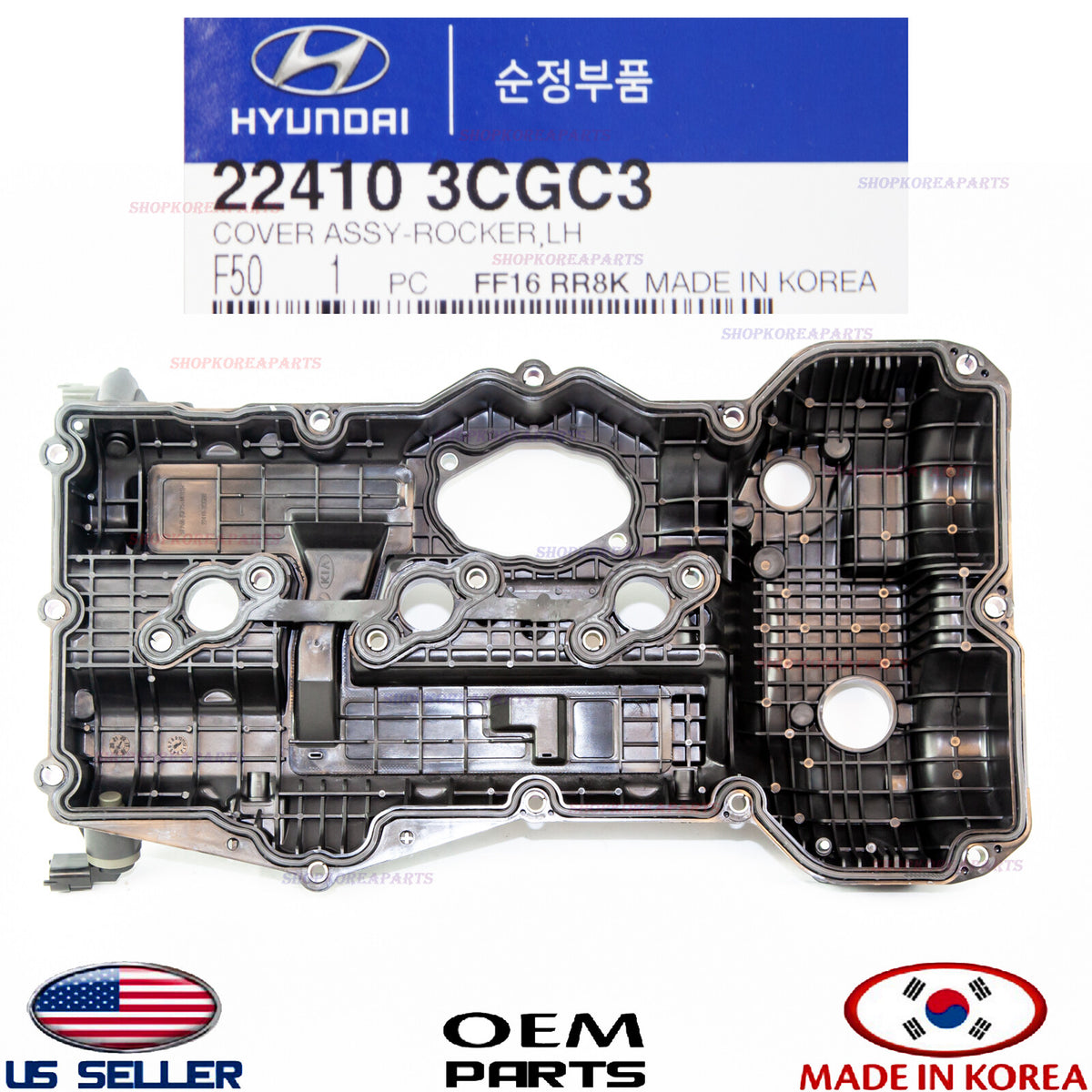 GENUINE Engine Valve Cover LEFT 3.3L OEM Hyundai Kia 2013-2019 See compatibility