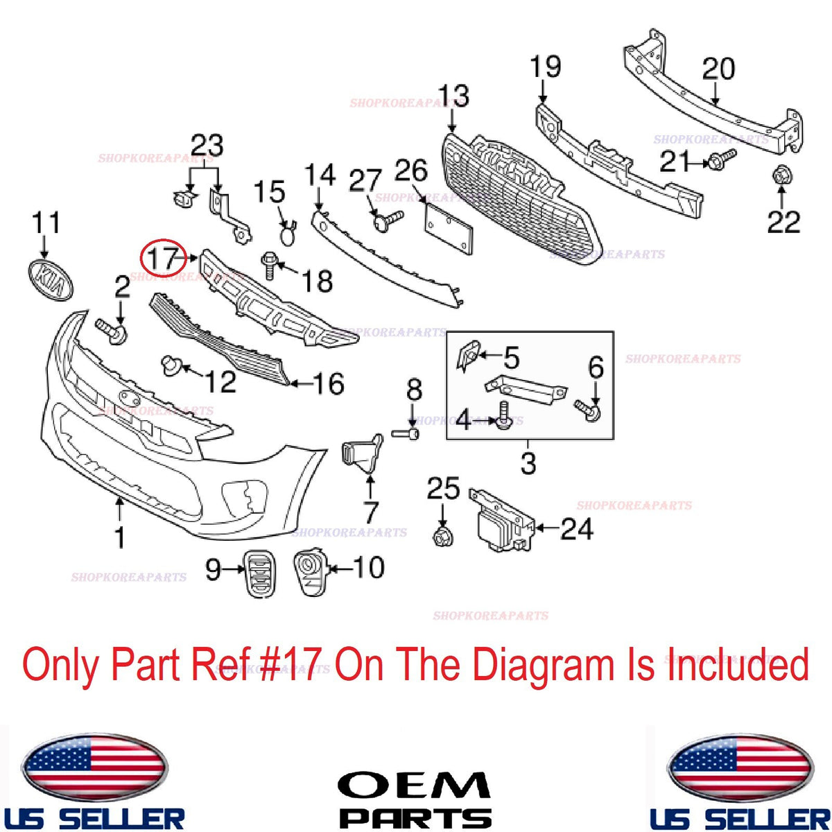 GENUINE OEM Grille Cover Upper Radiator Sight Shield 2018-20 Kia Rio 86353-H9000
