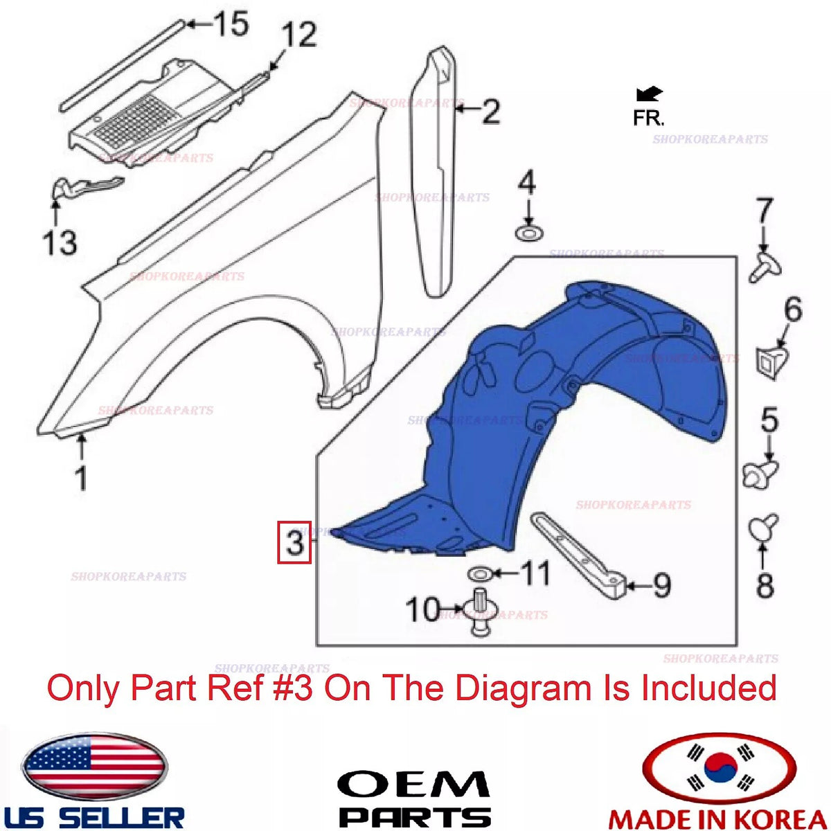 GENUINE Fender Liner Front LEFT Driver Side ⭐OEM⭐ Hyundai Elantra 2024-2026