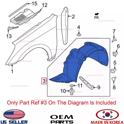 GENUINE Fender Liner Front LEFT Driver Side ⭐OEM⭐ Hyundai Elantra 2024-2026