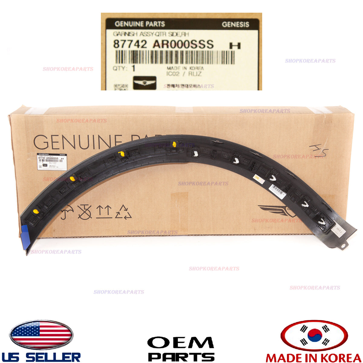GENUINE Silver Rear Fender Wheel Molding RIGHT Passenger GV70 non Sport 2022-26
